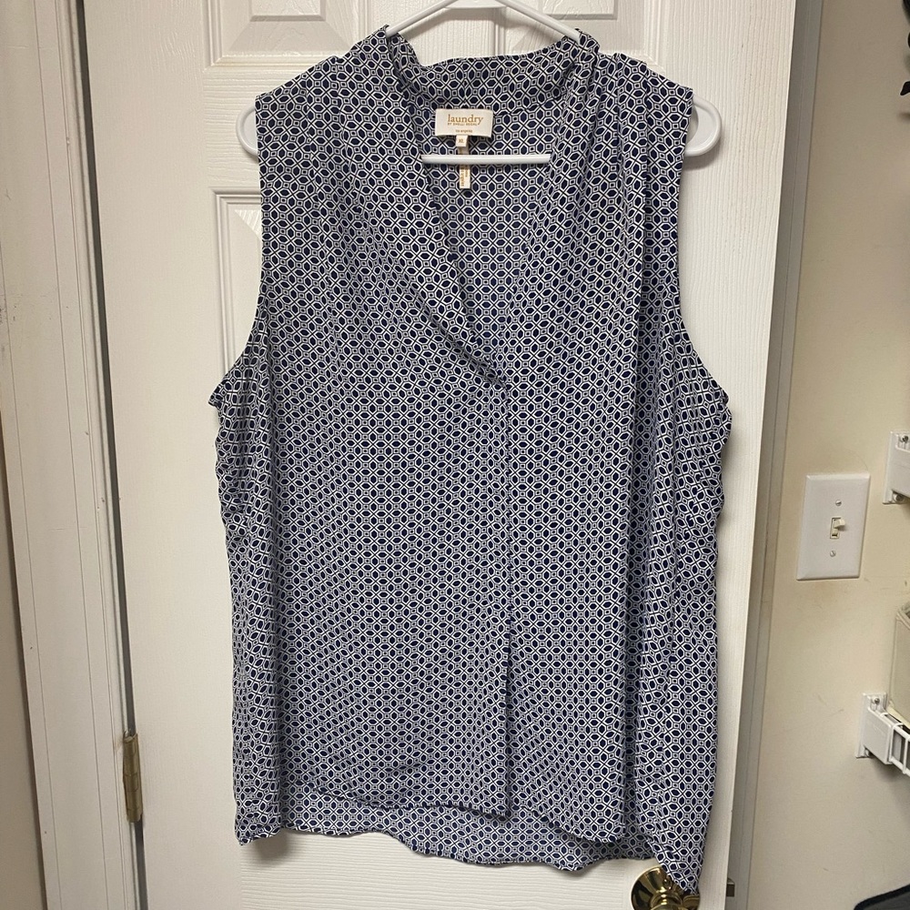 Navy and White Sleeveless Tank